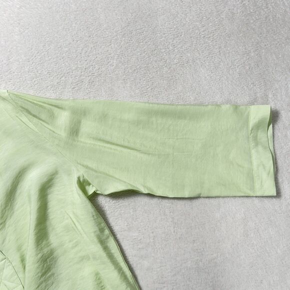 Soft Surroundings Alexis Tunic Top Sz L Green 3/4 Sleeves Split V-Neck - Picture 6 of 15